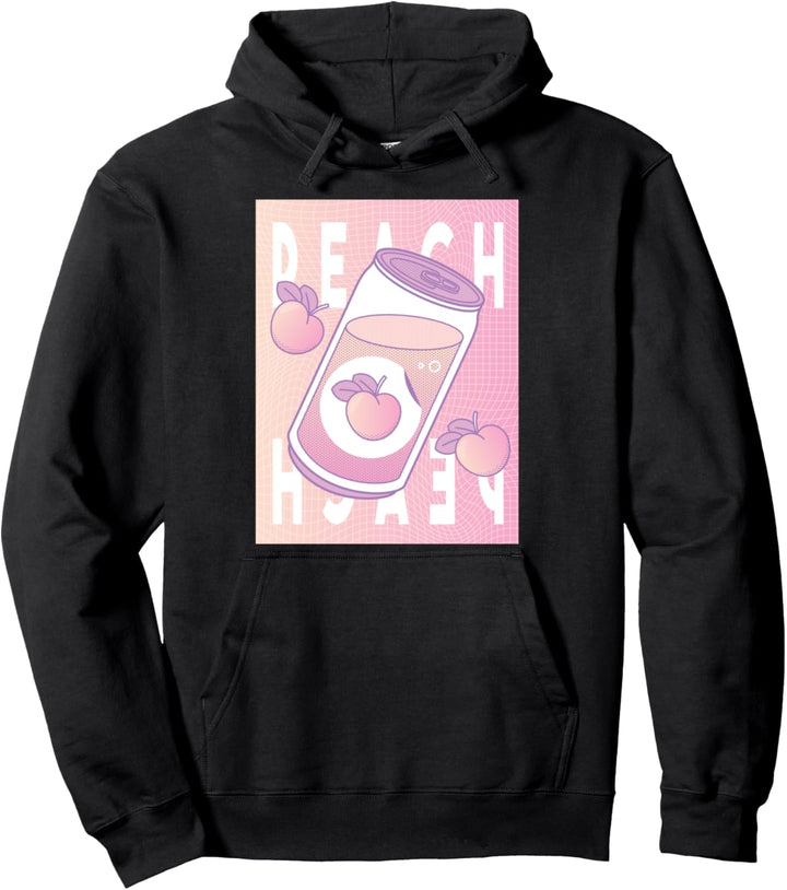 Pastell Pfirsich Getränkedose Japanisches Vaporwave Retro Pullover Hoodie