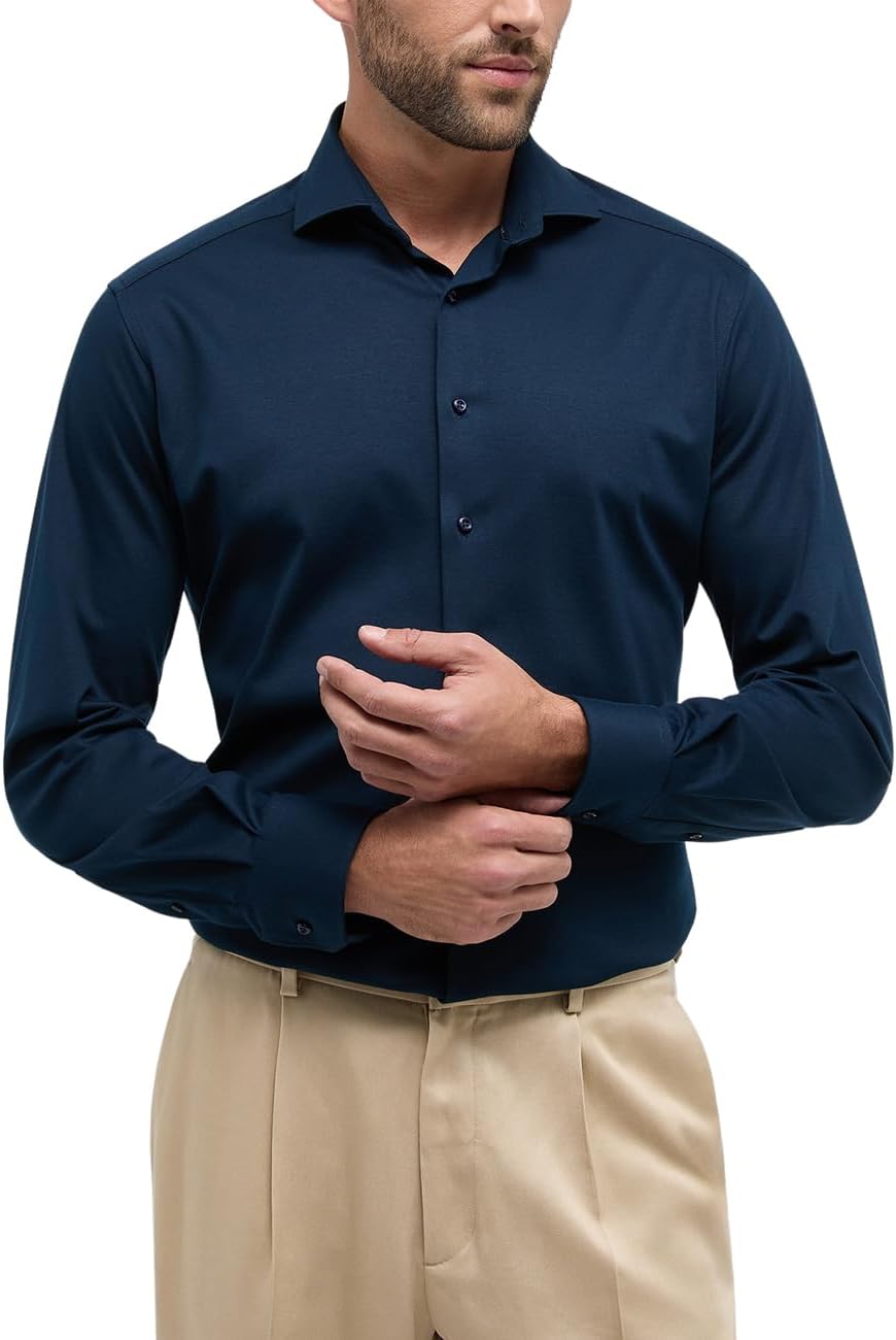 ETERNA Male Jersey Shirt MODERN FIT 39 Kragen / 67 Ärmel Dunkelblau, 39 Kragen / 67 &#xC4;rmel Dunke