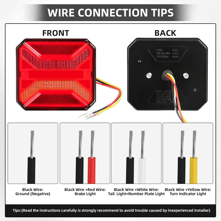 2 Stück Anhänger Rücklichter, IP65 12 V/24 V Superhell Wasserdicht Blinker Bremse Rückwärtsgang Nebe