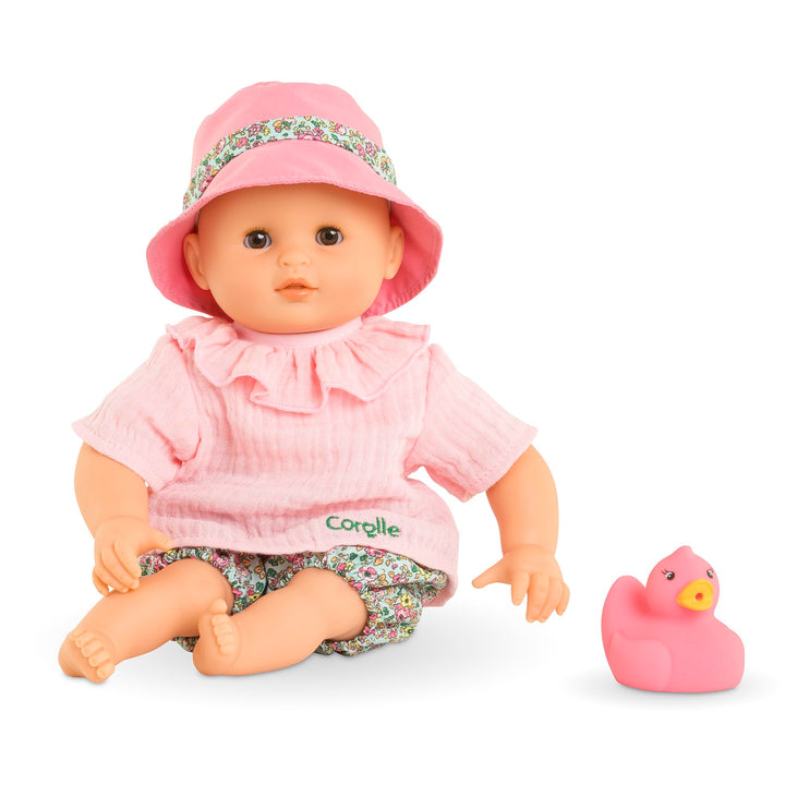 Mon Premier Poupon Badebaby Coralie, Weichkörper-Badepuppe mit Badetier, Schlafaugen, abnehmbare Kle