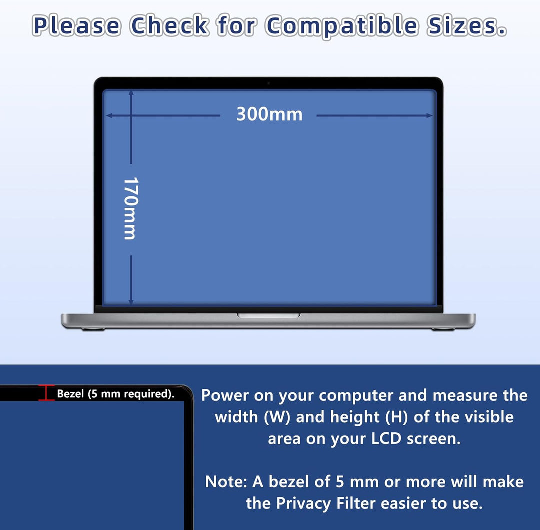 Blickschutzfilter für Laptop 13.3 Zoll, [Magnetisch] Displayschutzfolie für Lenovo Hp Dell Acer Asus