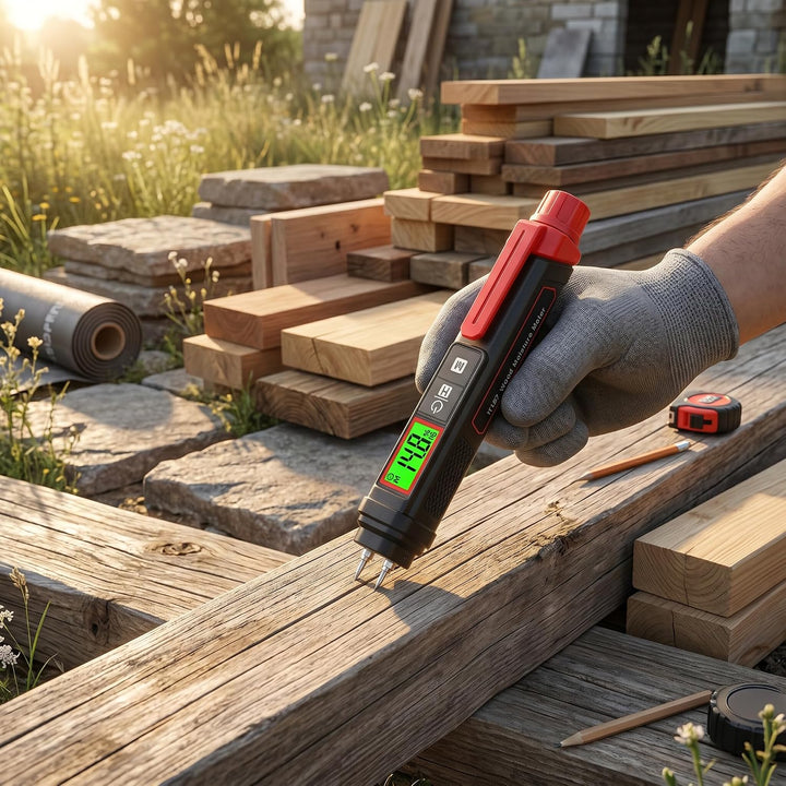 Feuchtigkeitsmesser, LCD-Bildschirm, Tragbarer Digitaler Stiftstift-Tester für Wand- und Holzfeuchti