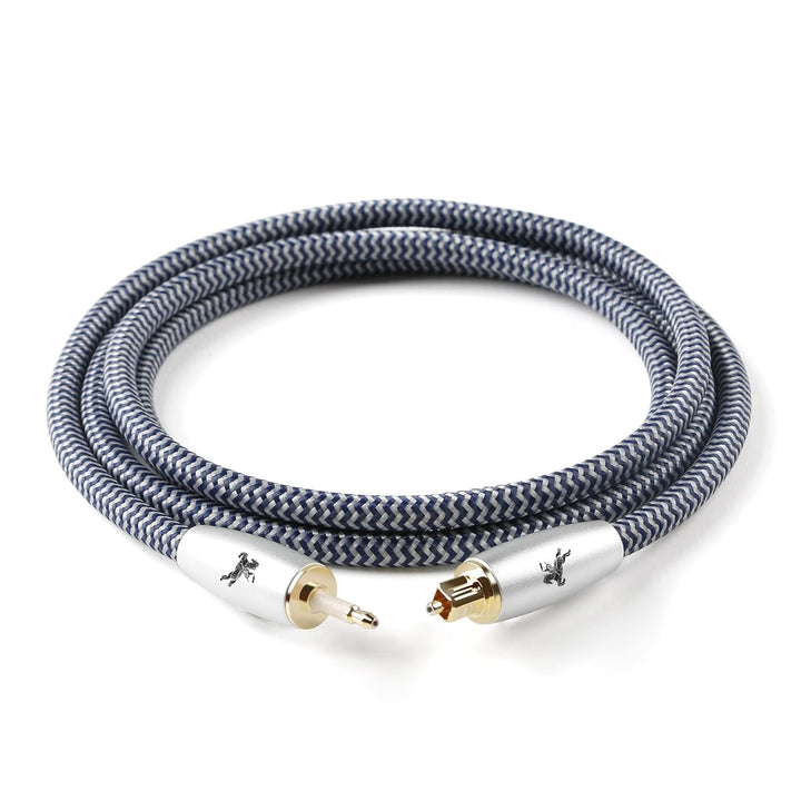 Impeto Mini Toslink Optisches Audiokabel[2m] mit LWL Störsignalschutz (Mini-Toslink auf Toslink, dig