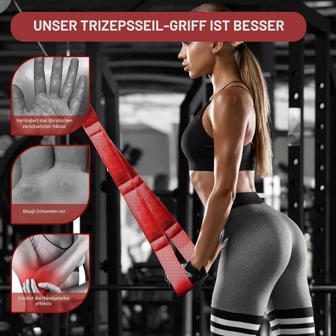 1 Trizepsseil-Kabelbefestigung, PP Trizepsseil Kabelzug Fitness 65 * 5 cm Kabelzug Fitnessgeräte mit