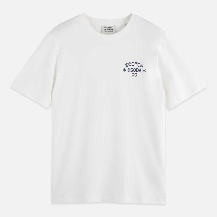 Scotch & Soda Herren Front Left Chest Artwork T-Shirt M Bright White 101, M Bright White 101