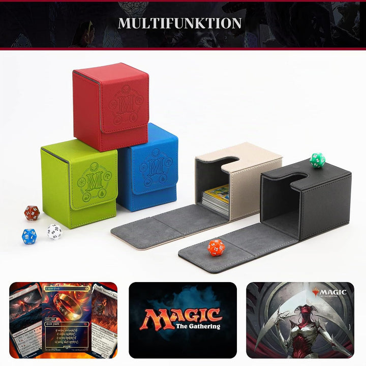 Card Deck Box für MTG Karten Aufbewahrungsbox hält über 100 einzeln Karten, Mikrofaser-Innenfutter K