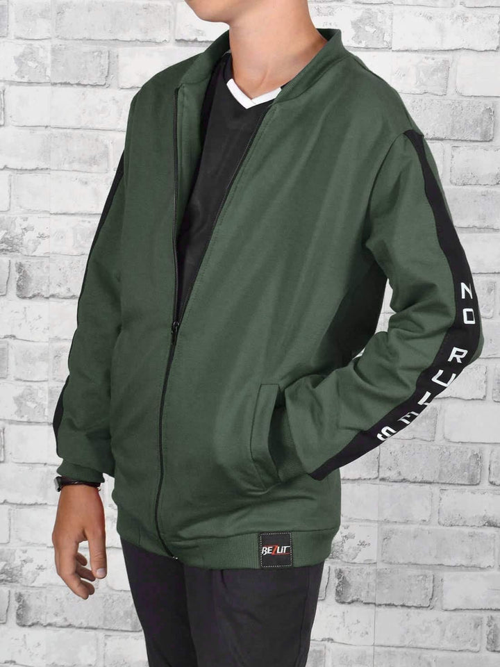 BEZLIT Jungen Kinder Hoodie Pullover Sweatjacke 30238, 104 Olivegrün