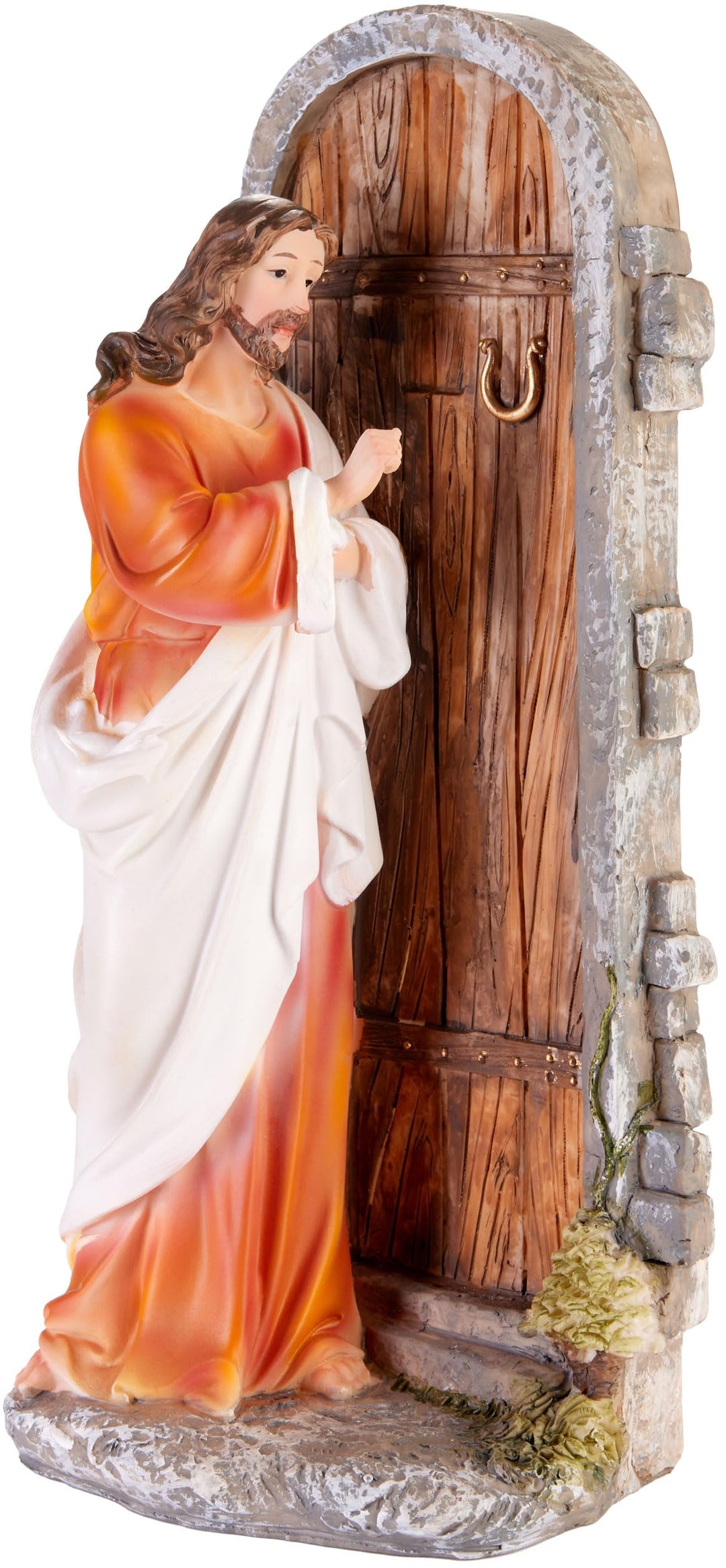 BRUBAKER Jesus Christus klopft an der Tür - 30 cm Weihnachtsdekoration mit handbemalter Figur aus Po