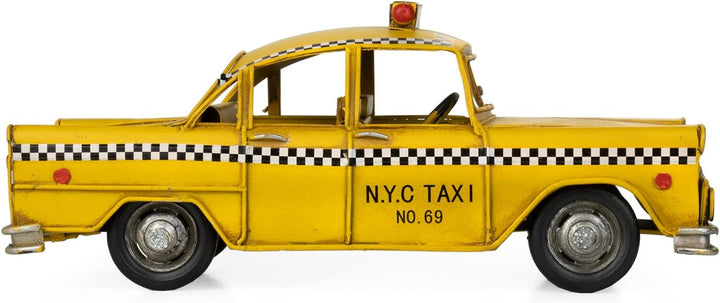 Moritz Blech-Deko Auto Taxi gelb Blechdekoration Blechmodell Modellauto Retro Sammlerstück Vintage D