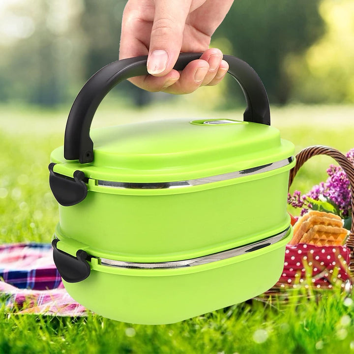 plplaaoo Tragbare Lunchbox, Thermo Bento Box, Edelstahl Lebensmittelbehälter, Isolier Lebensmittel A