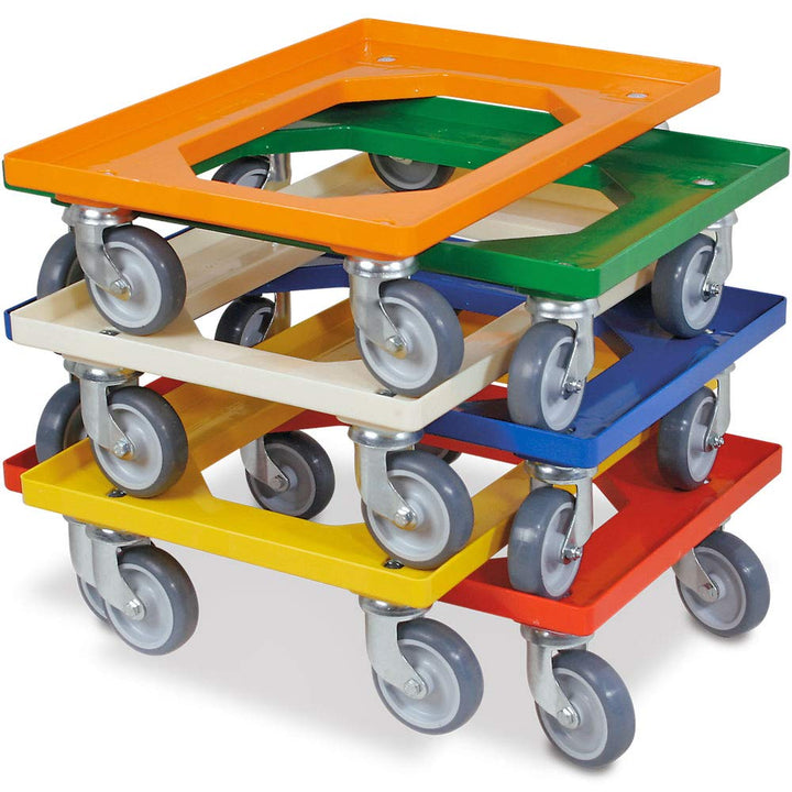 6x Logistikroller/Transportroller für Kisten 600x400 mm, Tragkraft 250 kg, 6