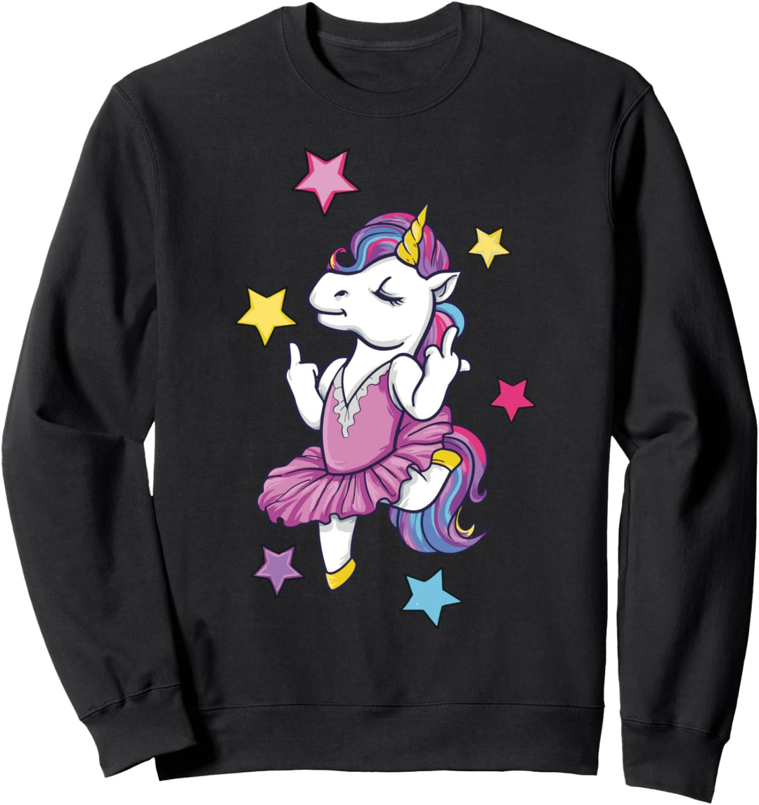 Fick dich Einhorn tanzen zeigt Mittelfinger Geschenk Sweatshirt