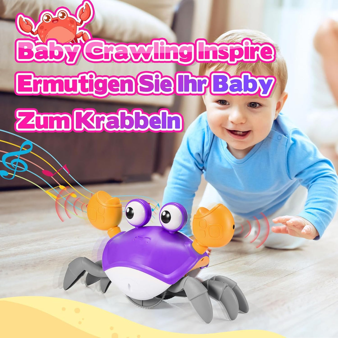 Krabbelnde Krabbe Baby Spielzeug ab 1 2 3 4 Jahre Mädchen, Montessori Geschenk 1-4 Jahre Mädchen Kra