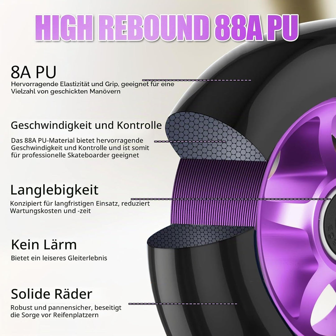 Stunt Scooter Rollen100mm, 2 Stück Stunt Scooter Räder Ersatzräder mit ABEC/ 9 Kugellager/Härtegrad