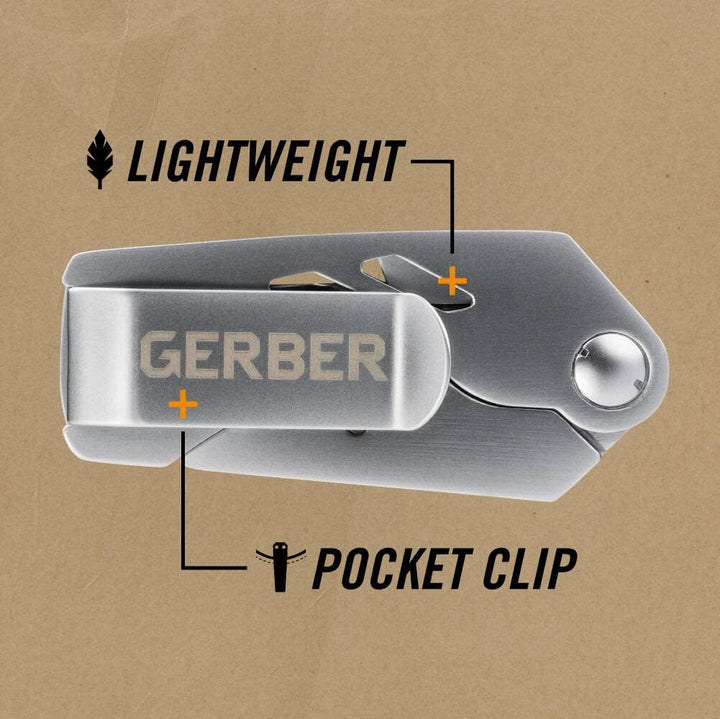 Gerber Cuttermesser, EAB Utility Lite, Klappbar, Klingenlänge: 3,8 cm, Edelstahl, Silber, 31-003036