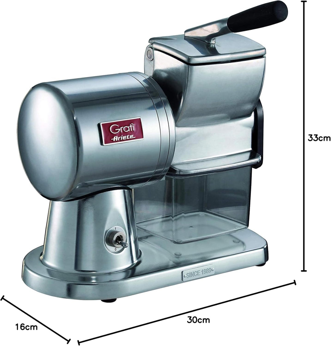 Ariete, 449 Gratì Superior, elektrische Profi-Reibe aus Druckgussaluminium für Käse, Brot, Schokolad