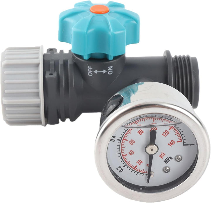 AYNEFY Wasserdruckventil, G3/4 Zoll, verstellbares Wasserdruckregelventil mit Manometer, Gewächshaus