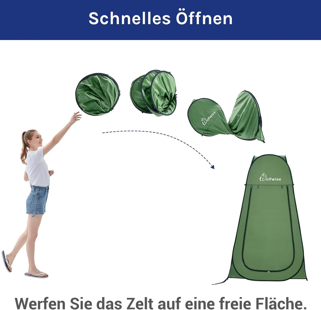 Wolfwise Pop up Toilettenzelt Umkleidezelt, Camping Duschzelt Outdoor Mobile Toilette Umkleidekabine