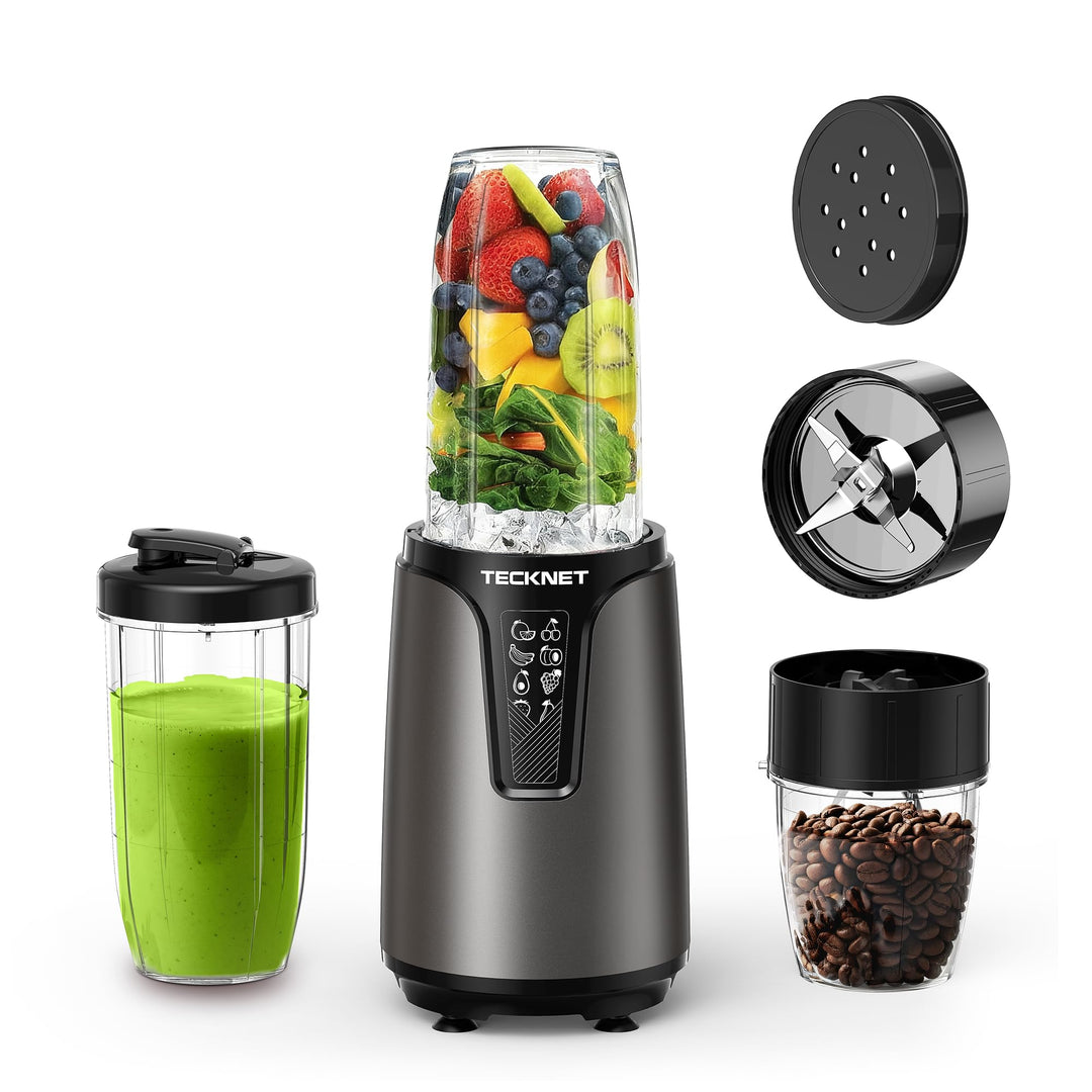 TECKNET 1000W Smoothie Maker, Smoothie Mixer mit 2 BPA-freie Becher (500ml&150ml), Standmixer Klein