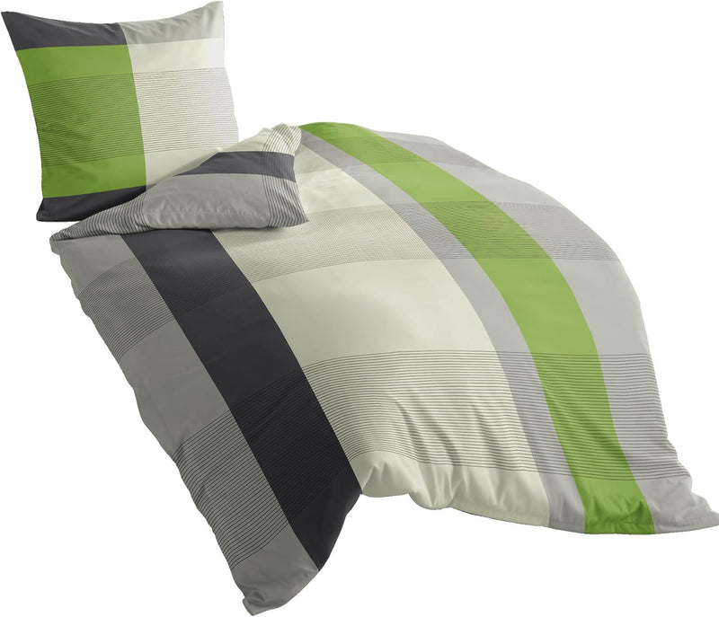 Bierbaum Bettwäsche 4643, Mako-Satin, Made in Germany, silber 06, 135x200 + 80x80 cm Silber 135 x 20