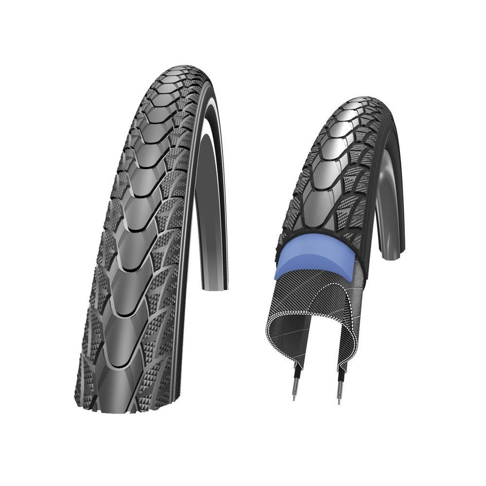 Schwalbe - Marathon Plus Reflex – Trekkingreifen mit Reflexstreifen für Fahrräder. 28 x 1 1/4, 28 x