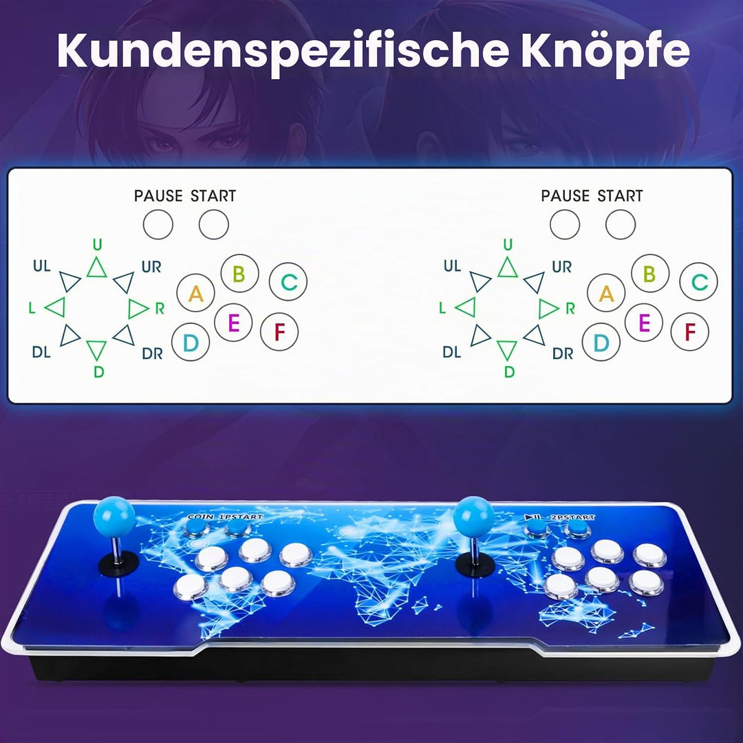 2025 Verbesserte Arcade-Konsole, Pandora-Box, eingebaute 36.800 Spiele, PSP/DC/N64-Simulatoren, 3D-S