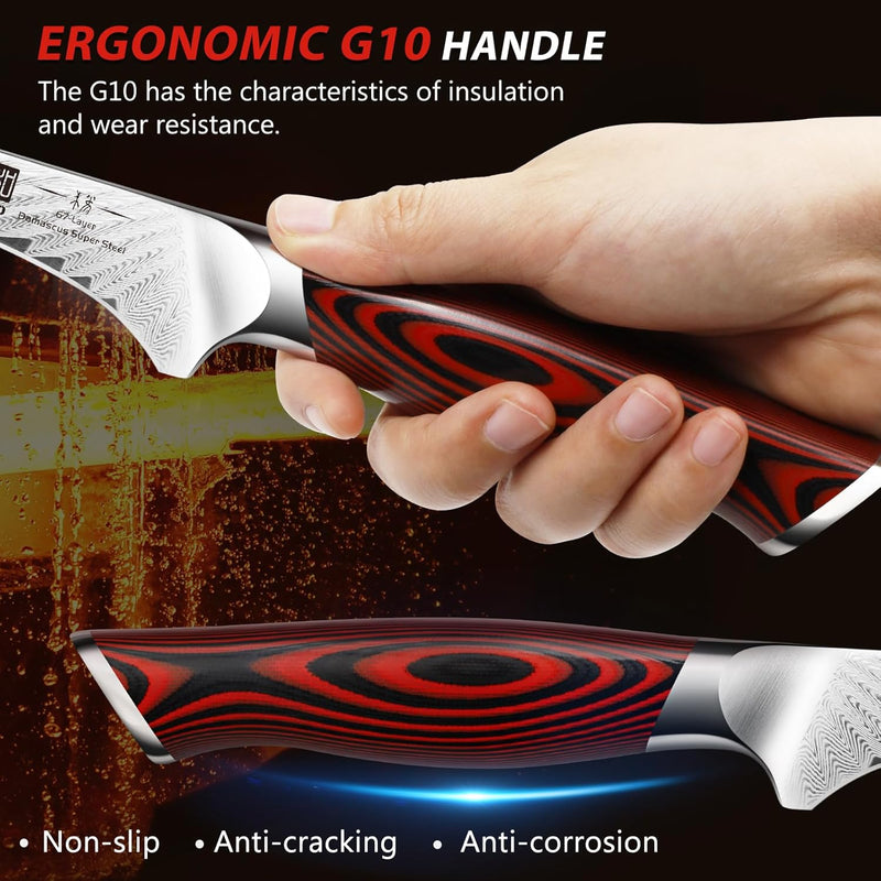 HOSHANHO Filetiermesser 7 Zoll, Ausbeinmesser aus Damaststahl, professionelles Fischfiletmesser zum