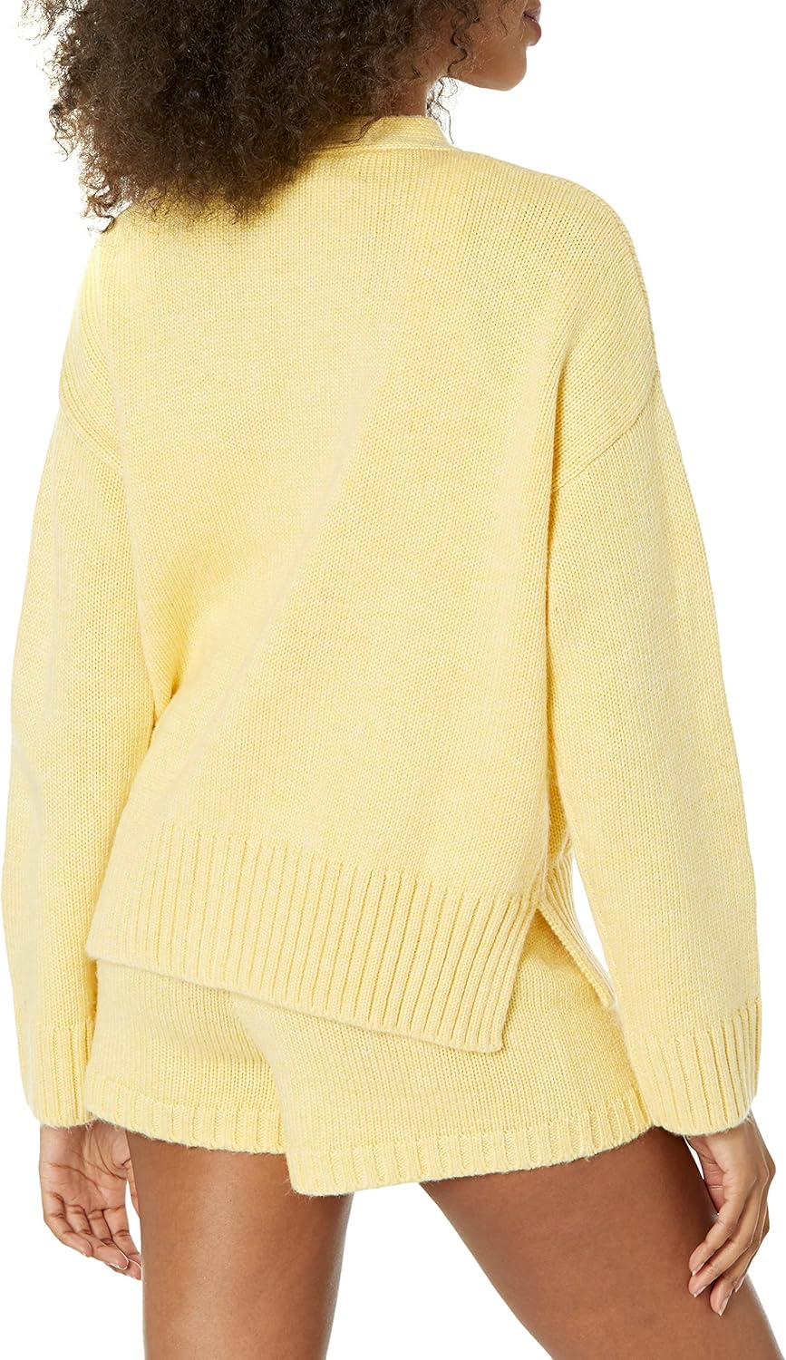 The Drop Cardigan Brigitte für Damen, grosse Knöpfe, Taschen vorn, gerippt, M Butter