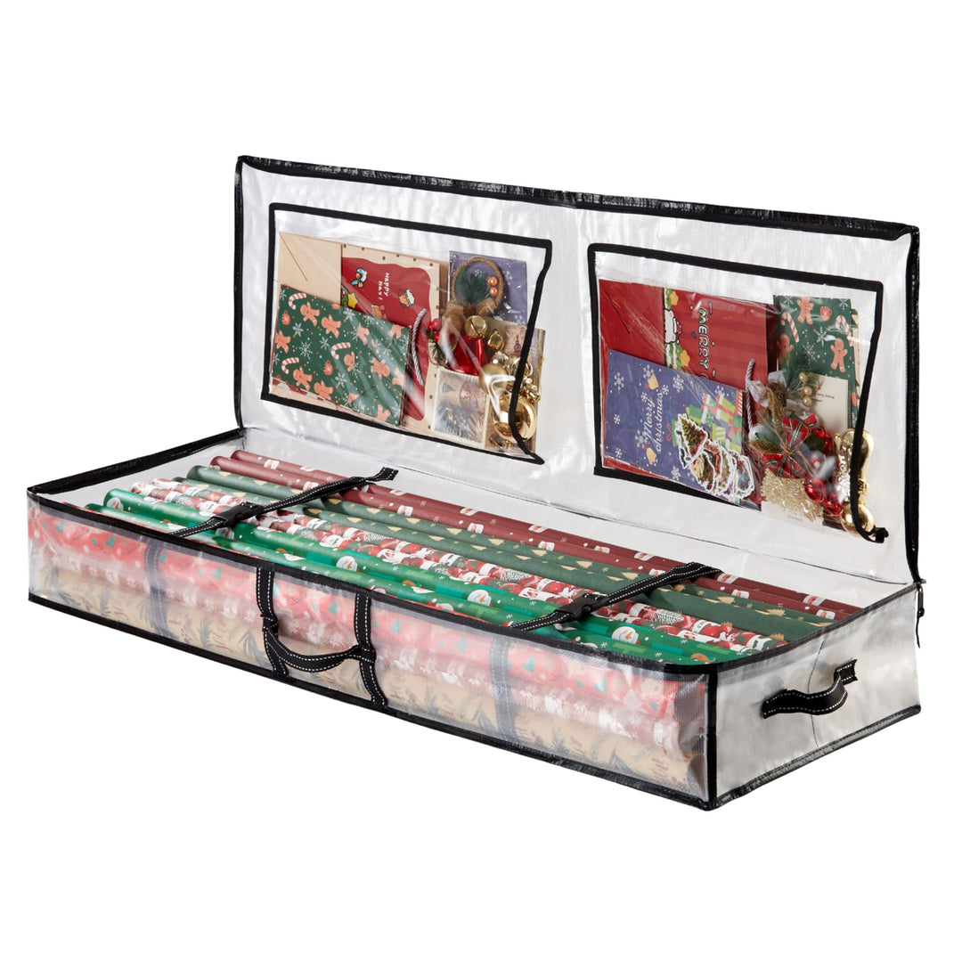 VENO Transparente Geschenkpapier-Organizer-Aufbewahrungsbox für Geburtstag, Weihnachtsgeschenktüten