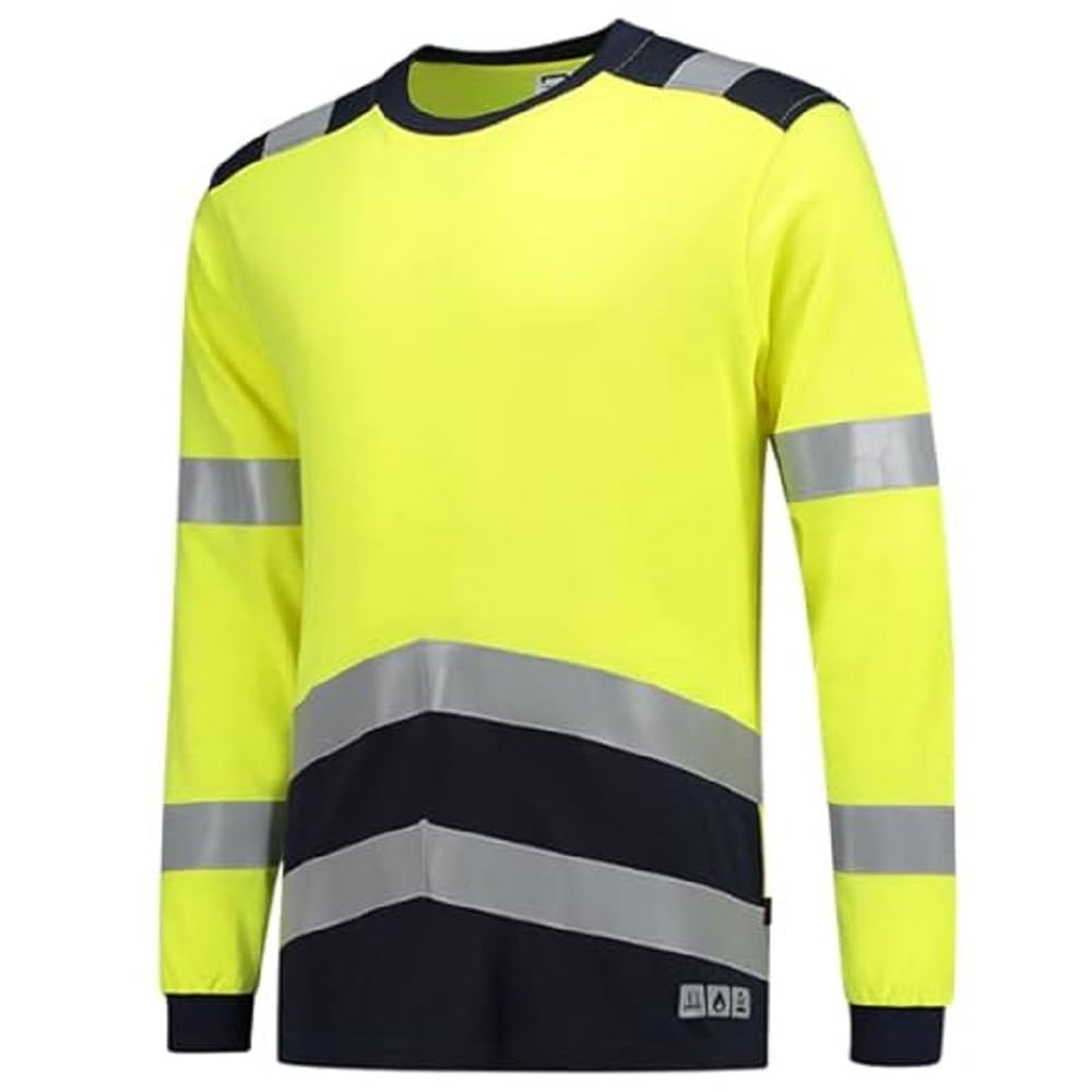 103003 Safety Multinorm Bicolor T-Shirt, 60% Modacryl/39% Katoen/1% Ubrig, 200g/m², Fluorgelb-Tinte,