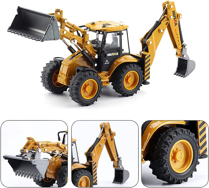 fisca Die-cast Bagger Baggerlader Frontlader LKW 1/50 Metalltechnik Fahrzeug BAU Traktor Modell Samm