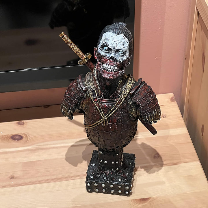 LOOYAR Resin Undead Japanische Samurai Zombie Büste Statue Skulptur Ornament Figur Handwerk für Zuha
