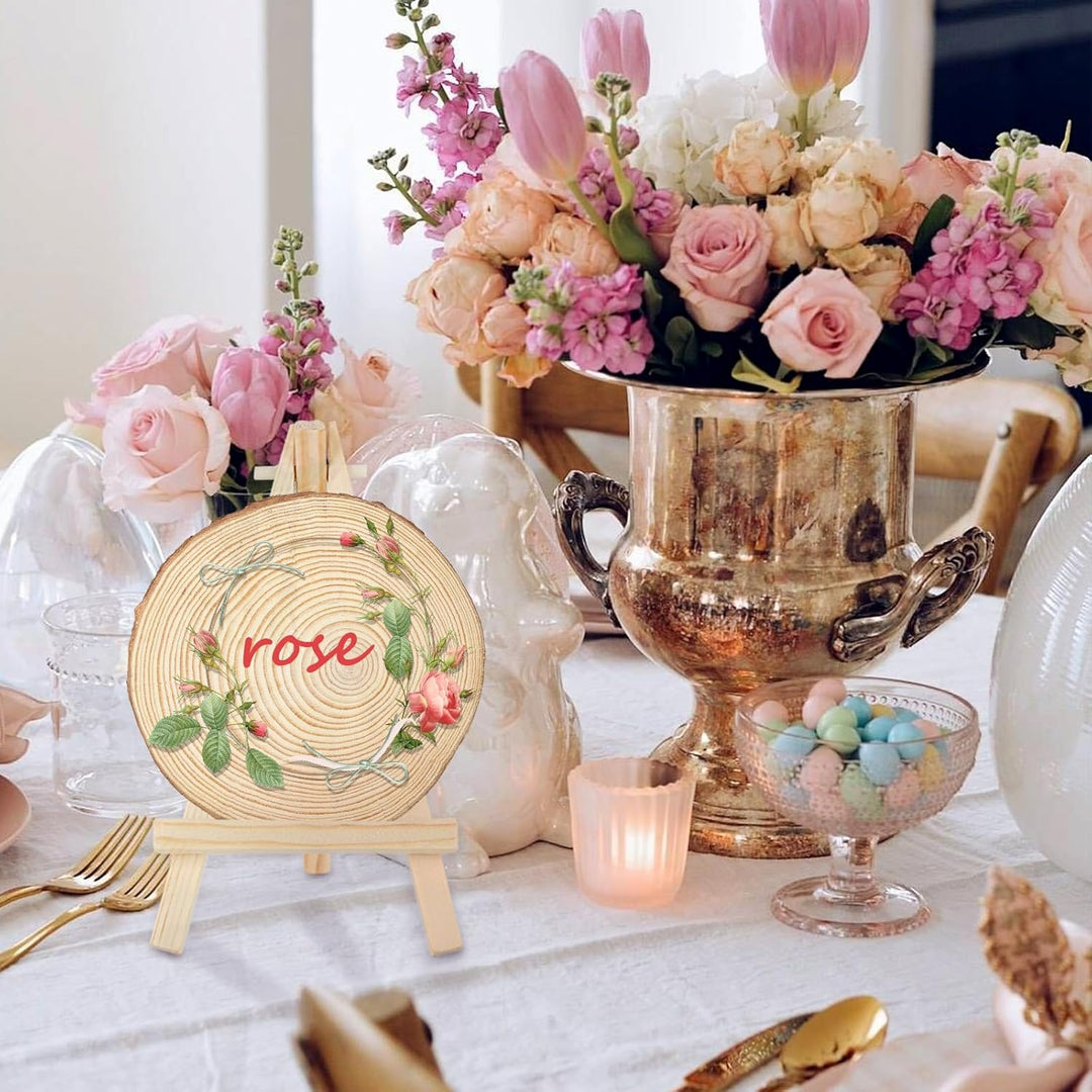 APACALI 50 Stück Holzscheiben zum Basteln, 6-7cm Baumscheiben, Kleine Baumscheiben zum Basteln mit R