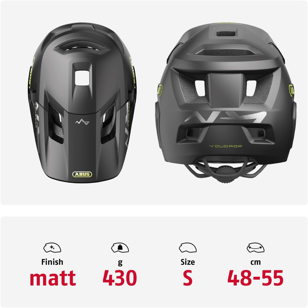 ABUS MTB-Helm YouDrop FF - Fullface-Helm für Kinder und Jugendliche - für den Einstieg in den Mounta