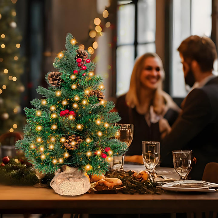 50cm Mini Weihnachtsbaum mit 36 LEDs in Warmweiss, Christmas Tree für Innen und Aussen Tischplatte T