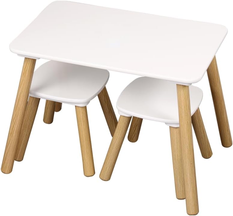 Kesper | Kindertisch mit 2 Stühlen, FSC®-zertifizierte Faserplatte & Kiefernholz, Masse Tisch: 58 x