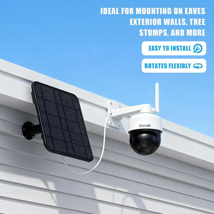 lvifloae Kamera Solarpanel kompatibel mit Ring Spotlight, 6W, Schnellladung, IP65, wasserdicht, vers