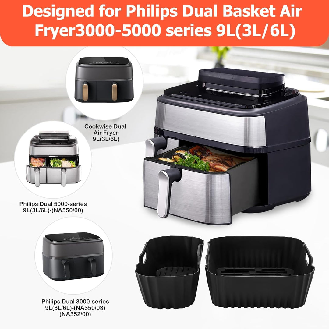 Heissluftfritteuse Zubehör für Philips Dual Basket Airfryer 3000-Serie, 9L Heissluftfritteuse, 22 St