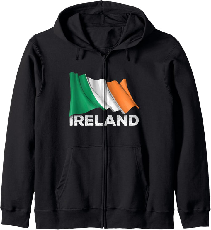 Irland Country Shirt - Winkende irische Flagge Kapuzenjacke