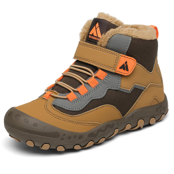 Mishansha Kinder Winterschuhe Gefüttert Winterstiefel für Jungen Mädchen Gr.24-38 27 EU Braun Schwar