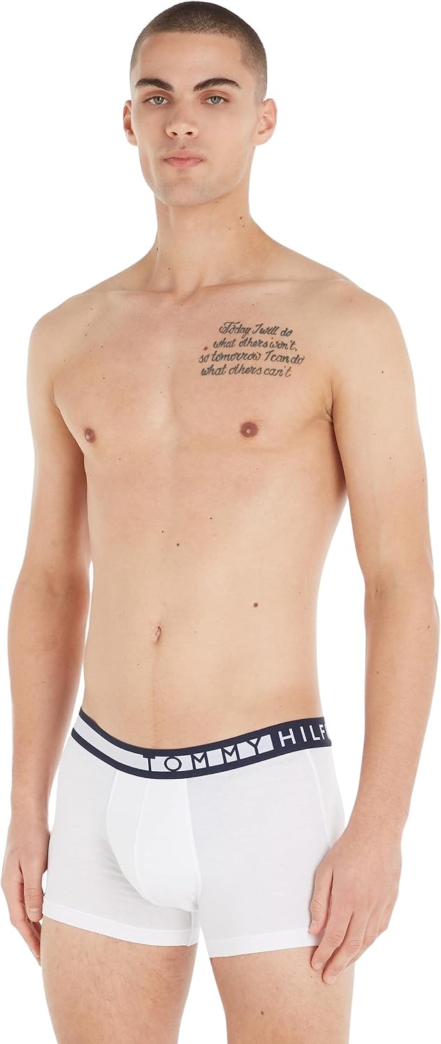 Tommy Hilfiger Herren 3er Pack Boxershorts Trunks Unterwäsche L Mehrfarbig (Navyblazer/Tangored/Pvhw