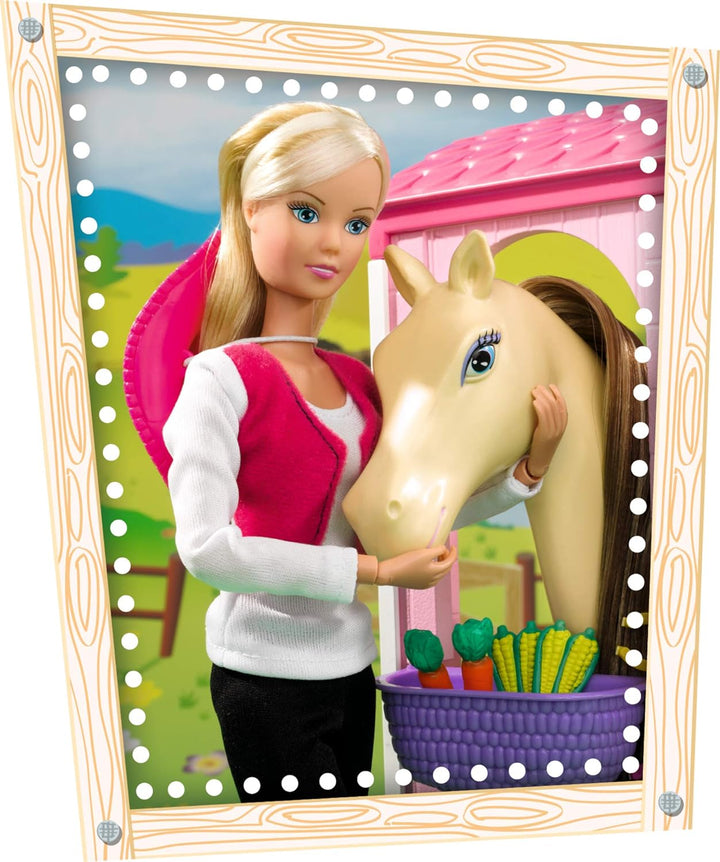 Simba 105730373 - Steffi Love Puppe mit Pferd und Stall