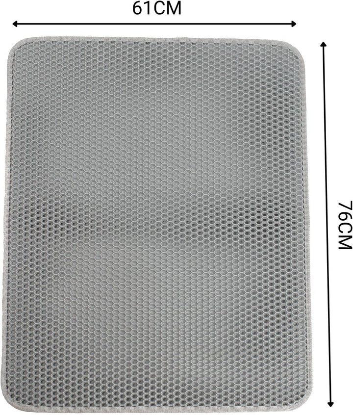 lionto Katzenstreumatte für Katzentoilette mit Anti-Rutsch-Beschichtung, 76x61x1,3 cm, Katzenklomatt