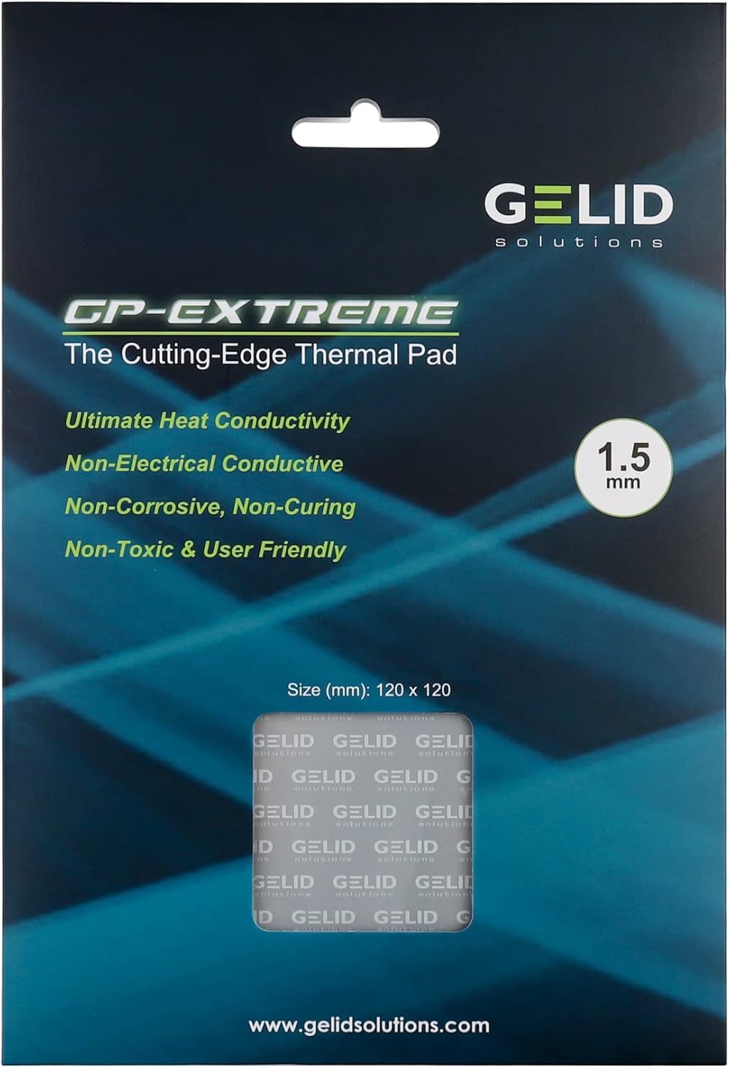 Gelid Solutions GP-Extreme 12W-Thermopad 120x120x1.5mm. Ausgezeichnete Wärmeleitung, Idealer Lückenf