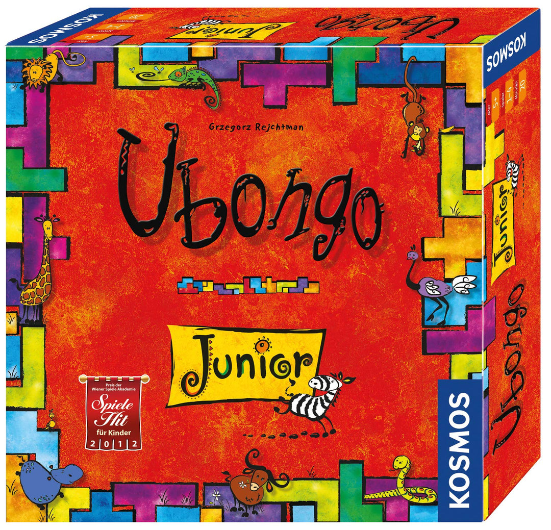 Kosmos 697396 Ubongo Junior, rasantes Kinderspiel ab 5 Jahren, Knobelspass und Legespiel, für 1-4 Sp