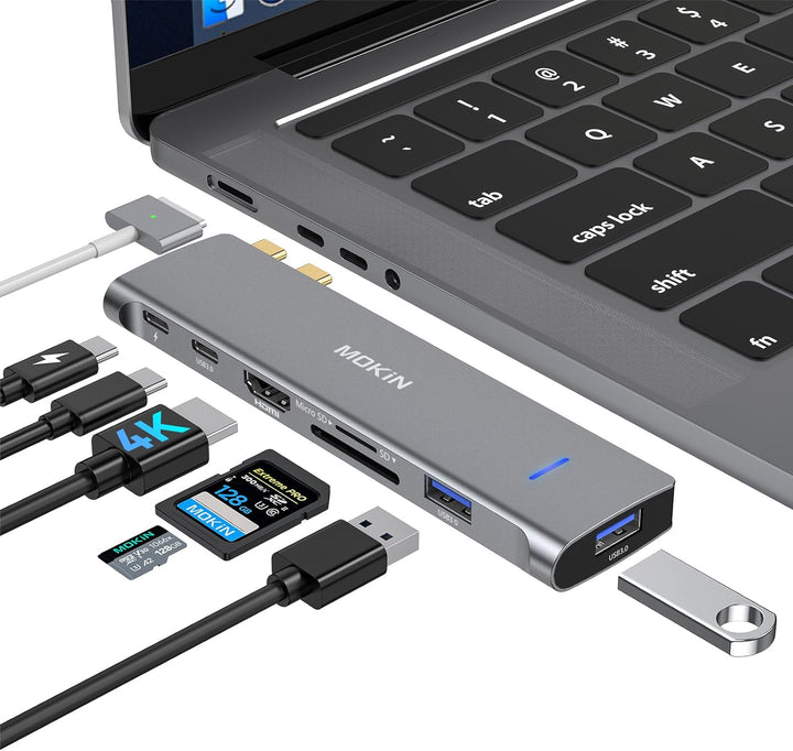 USB-C-Adapter für MacBook Pro 2020, MacBook Pro USB Adapter HDMI MacBook Pro Dongle mit 4KHDMI, 2 US
