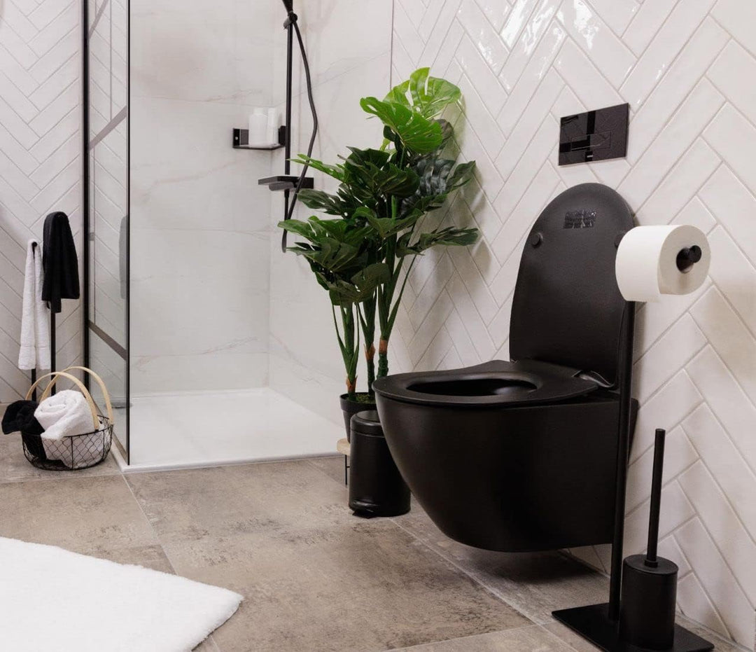Primaster Wand-Tiefspül WC Prag Matt Schwarz inkl. WC-Sitz mit Absenkautomatik
