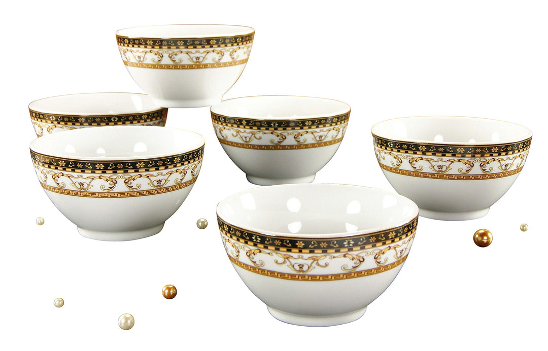 CreaTable, 15088, Serie Majestosa schwarz, 6er Set Müslischalen cm, Geschirrset Müslischalen-Set, Mü