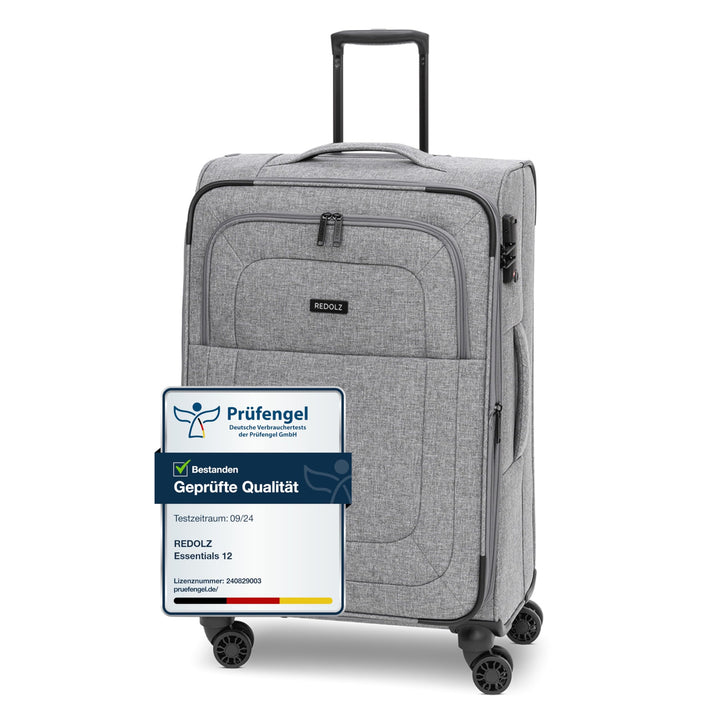 REDOLZ MEDIUM Weichschalen Koffer für Männer & Frauen | Leichter Trolley 67 cm mit 4 Doppelrollen &