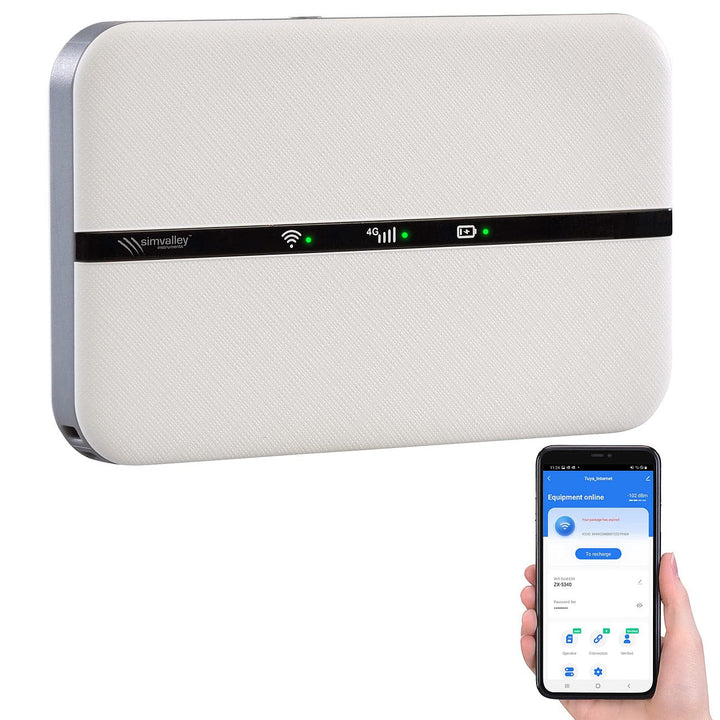 simvalley MOBILE Mobiler WLAN Router: Mobiler 4G/LTE-Router im Kreditkartenformat, bis 150 Mbit/s, A